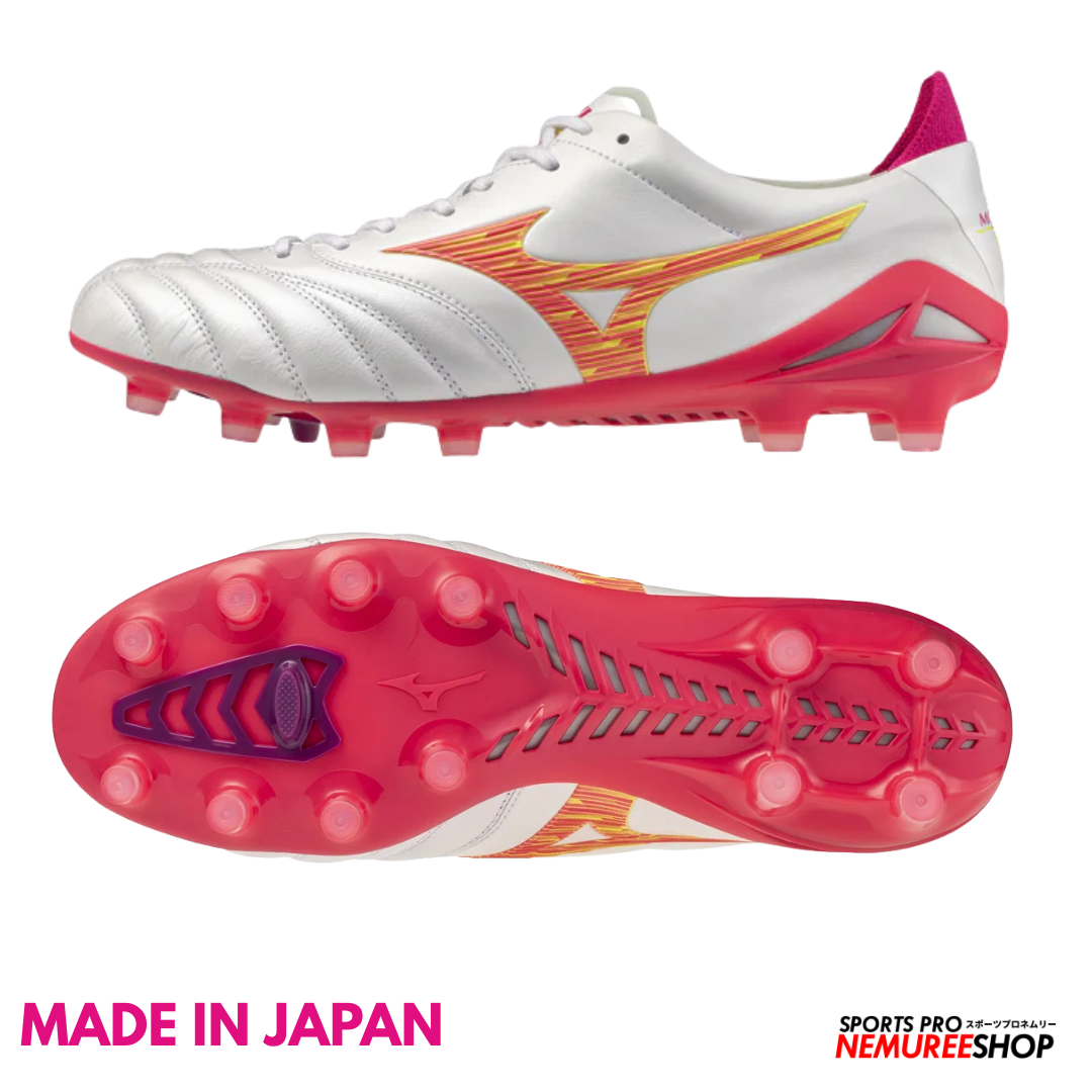MIZUNO Football Shoes MORELIA NEO 4 JAPAN (WHITE/PINK TETRA/FUCHSIA PURPLE) - Nemuree Shop - Online Sports Store