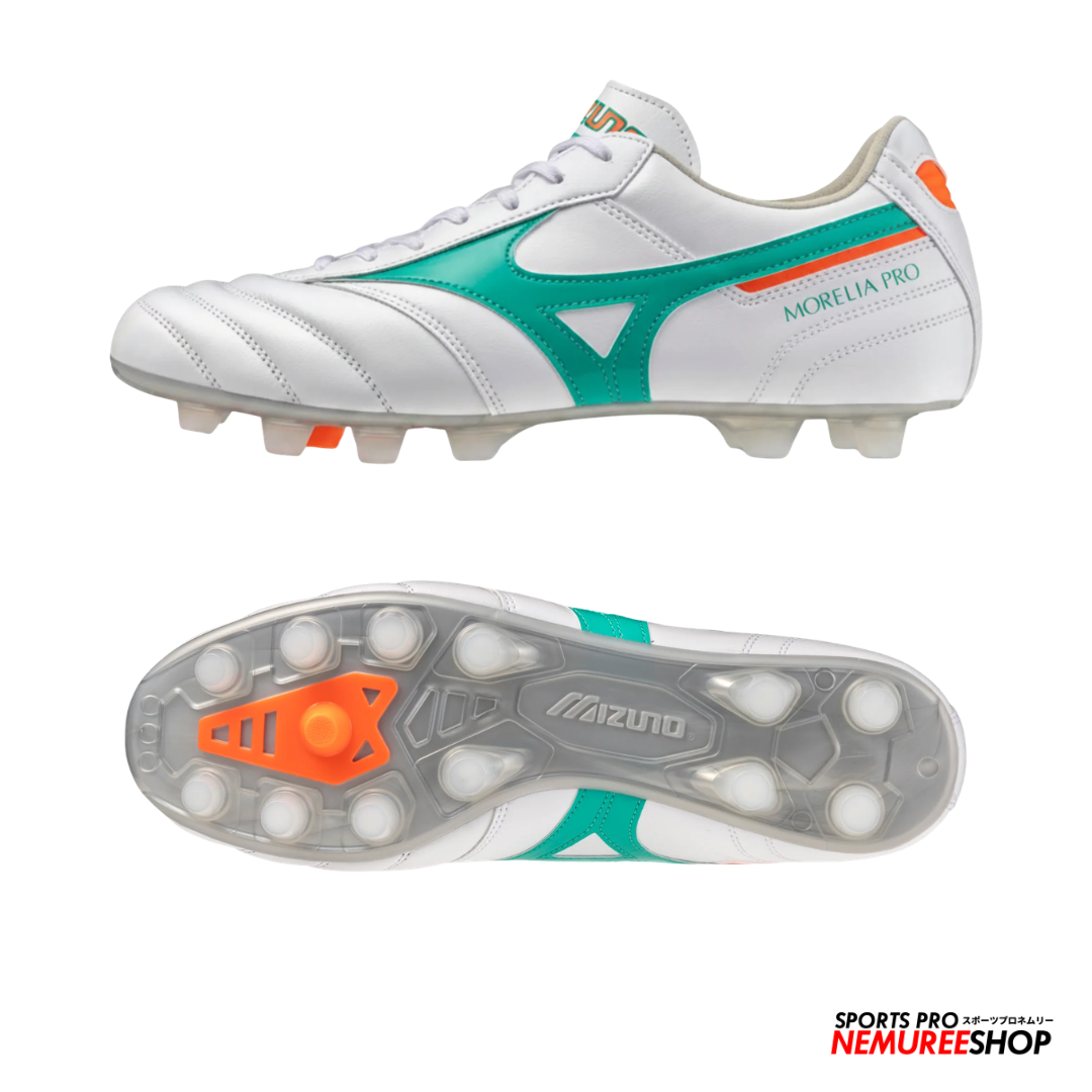 MIZUNO Football Shoes MORELIA 2 PRO (WHITE / ARCADIA / LAVA ORANGE)