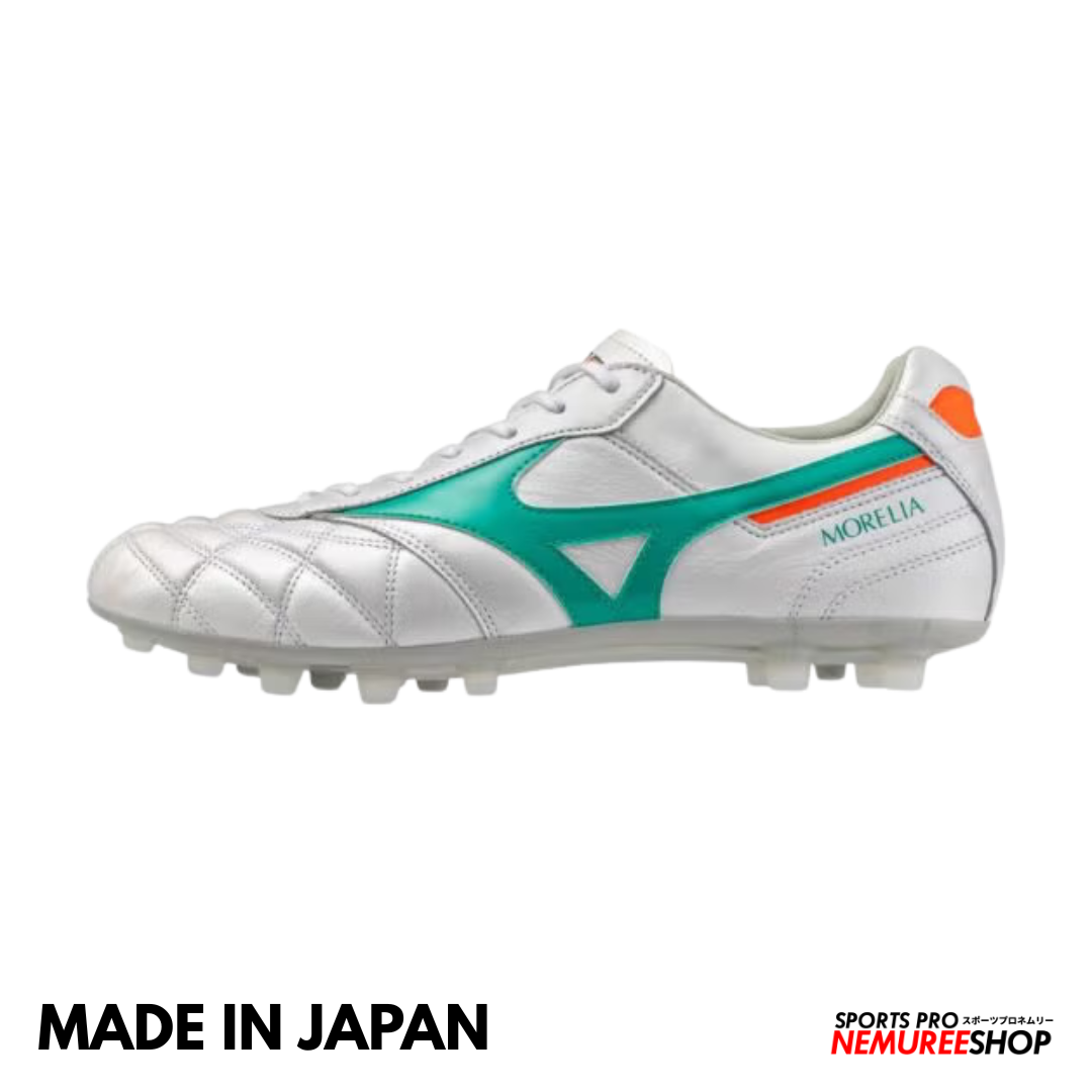 MIZUNO Soccer Shoes MORELIA 2 JAPAN AG (WHITE/ARCADIA/LAVA ORANGE
