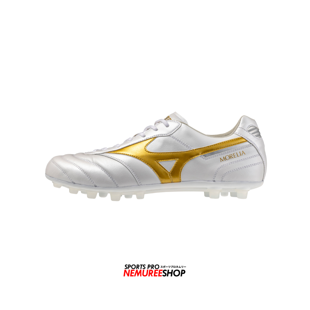 MIZUNO Football Shoes MORELIA 2 ELITE AG (WHITE / GOLD) – Nemuree