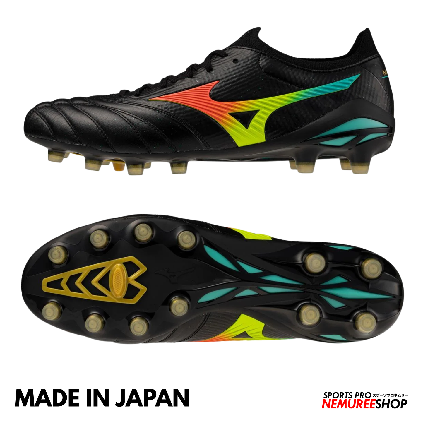 MIZUNO Football Shoes MORELIA NEO 5 BETA JAPAN (BLACK/LAVA ORANGE/ARCADIA)