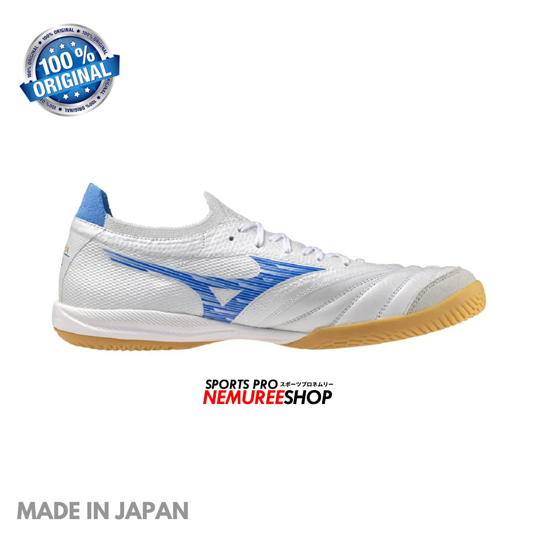 MIZUNO Futsal Shoes MORELIA SALA BETA JAPAN IN (WHITE/LASER BLUE) - Nemuree Shop - Online Sports Store