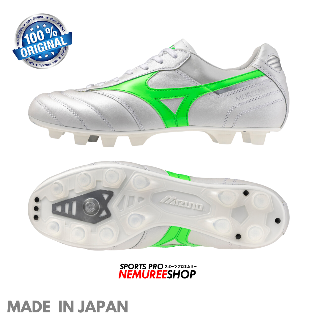 MIZUNO Football Shoes MORELIA 2 JAPAN (WHITE/NEON GREEN/GALAXY