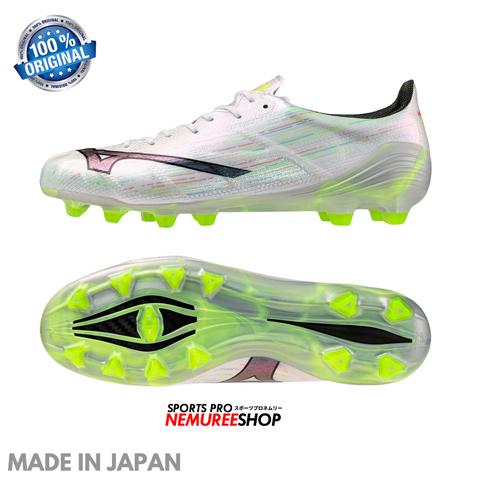 MIZUNO Football Shoes ALPHA 2 JAPAN (WHITE/SILVER IRIDISCENT/BLACK) - Nemuree Shop - Online Sports Store