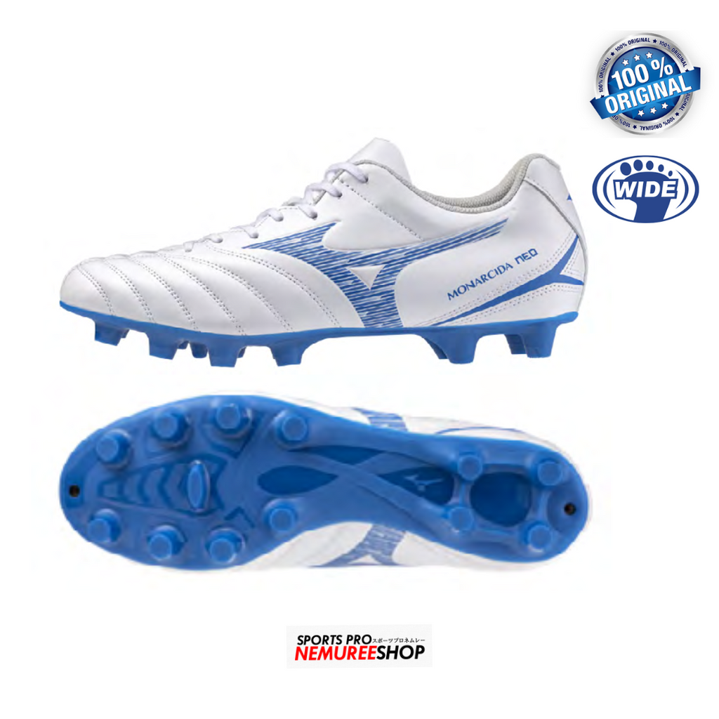 MIZUNO Football Shoes MONARCIDA NEO 3 SELECT (WHITE/LASER BLUE) - Nemuree Shop - Online Sports Store