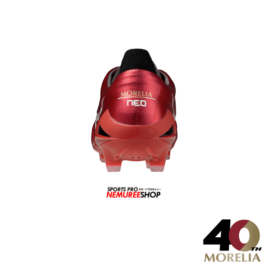 MIZUNO Football Shoes MORELIA NEO 4 ELITE (MORELIA 40TH RED/WHITE/BLACK) - Nemuree Shop - Online Sports Store