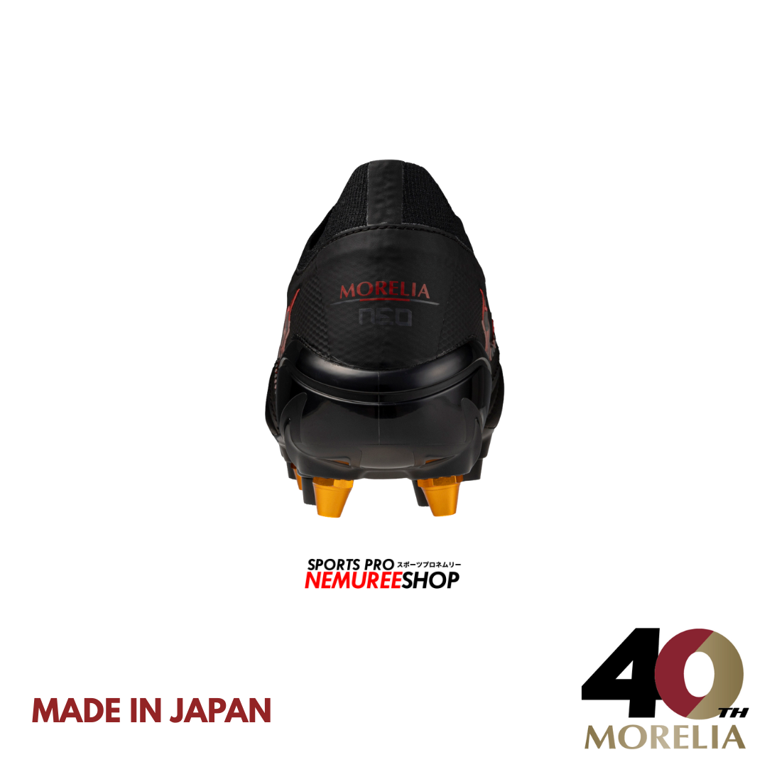 MIZUNO Football Shoes MORELIA NEO 4 BETA JAPAN MIX (BLACK / MORELIA 40TH RED) - Nemuree Shop - Online Sports Store