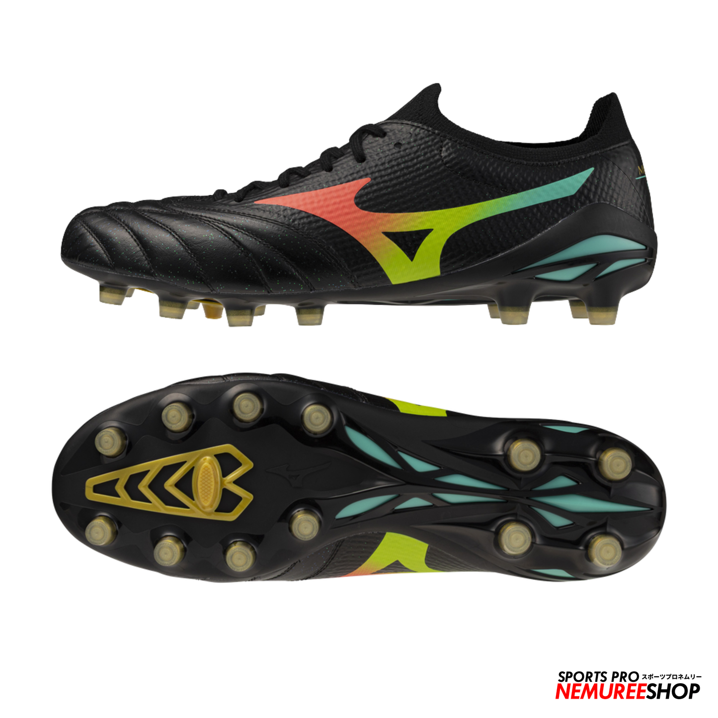 MIZUNO Football Shoes MORELIA NEO 5 BETA ELITE (BLACK/LAVA ORANGE/ARCADIA)
