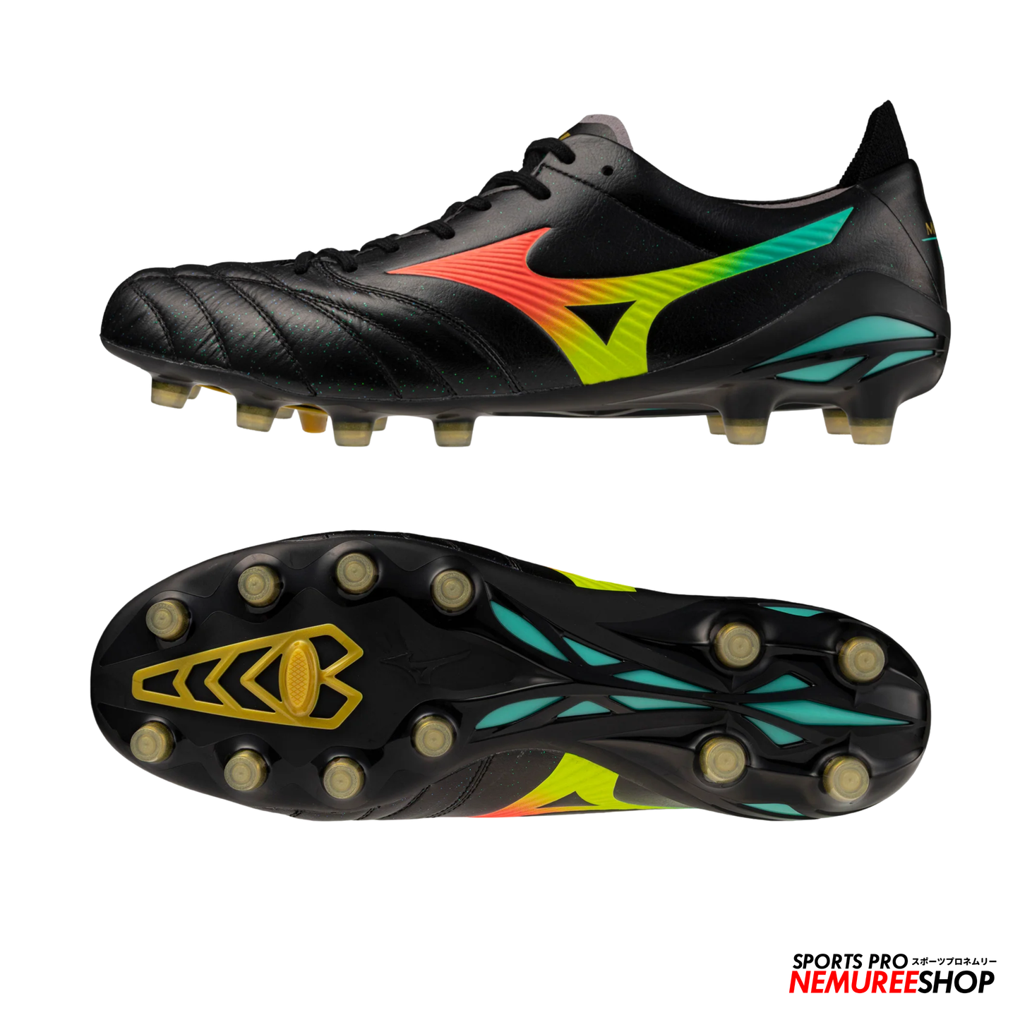 MIZUNO Football Shoes MORELIA NEO 5 ELITE (BLACK/LAVA ORANGE/ARCADIA)