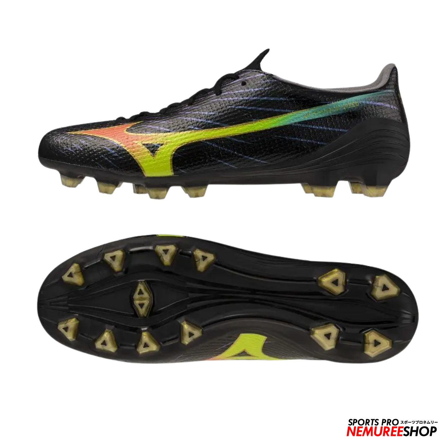 MIZUNO Football Shoes ALPHA 3 PRO (BLACK/LAVA ORANGE/EVENING PRIMROSE)