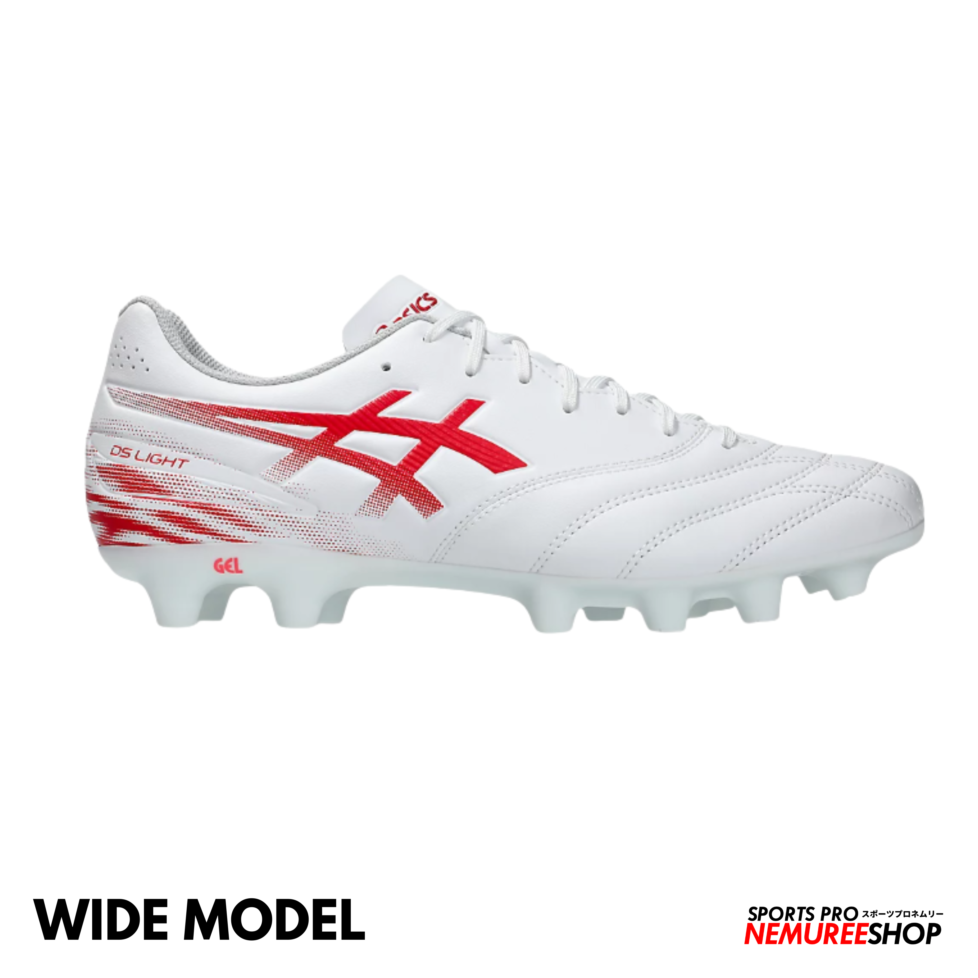 ASICS Football Shoes DS LIGHT CLUB WIDE (WHITE/FLASH RED