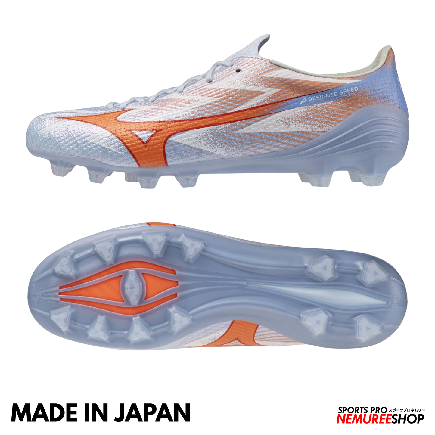 MIZUNO Football Shoes ALPHA 3 JAPAN (BLUE FINCH/CORNFLOWER BLUE/LAVA ORANGE)