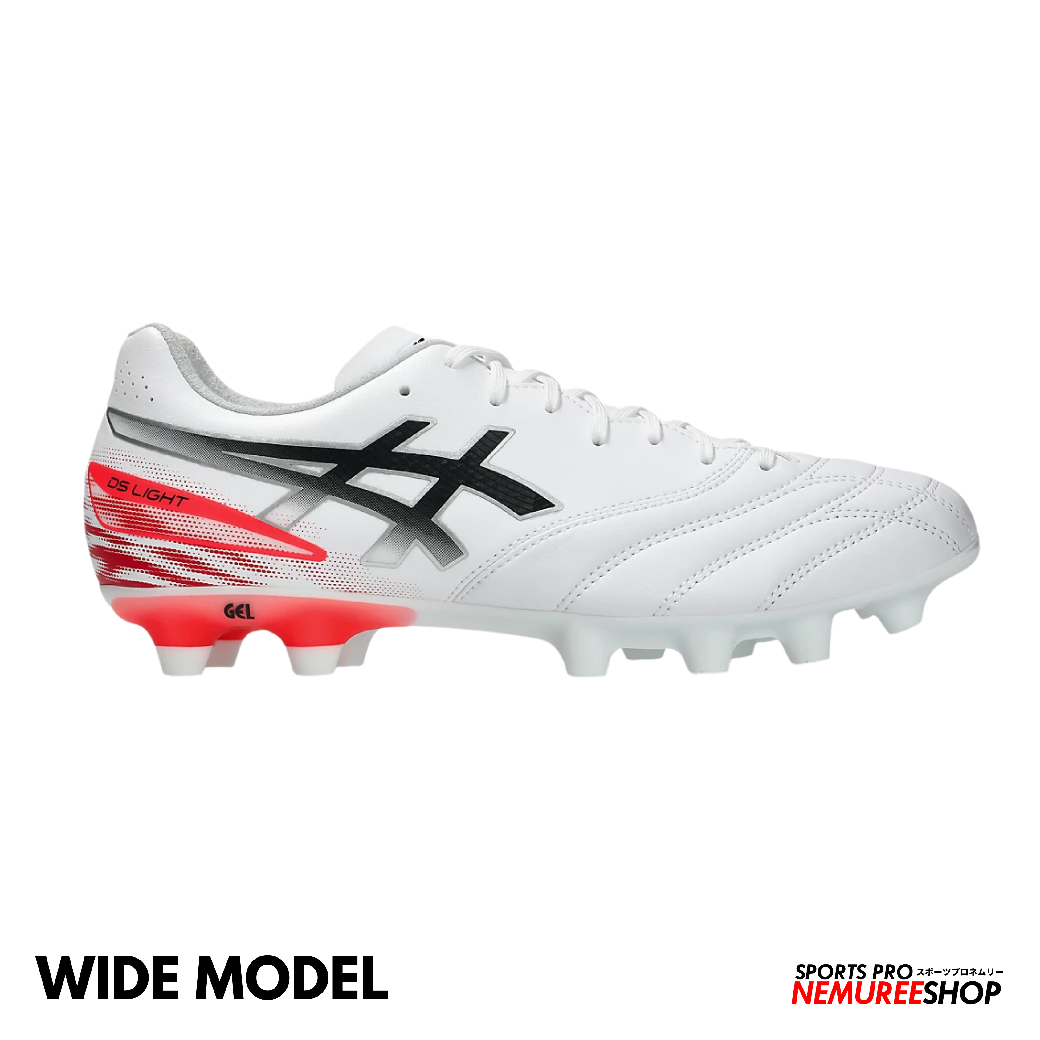 【新品】ASICS DS LIGHT PRO WIDE 25.0 ASICS Football Shoes DS LIGHT ADVANCE WIDE (WHITE/FLASH RED