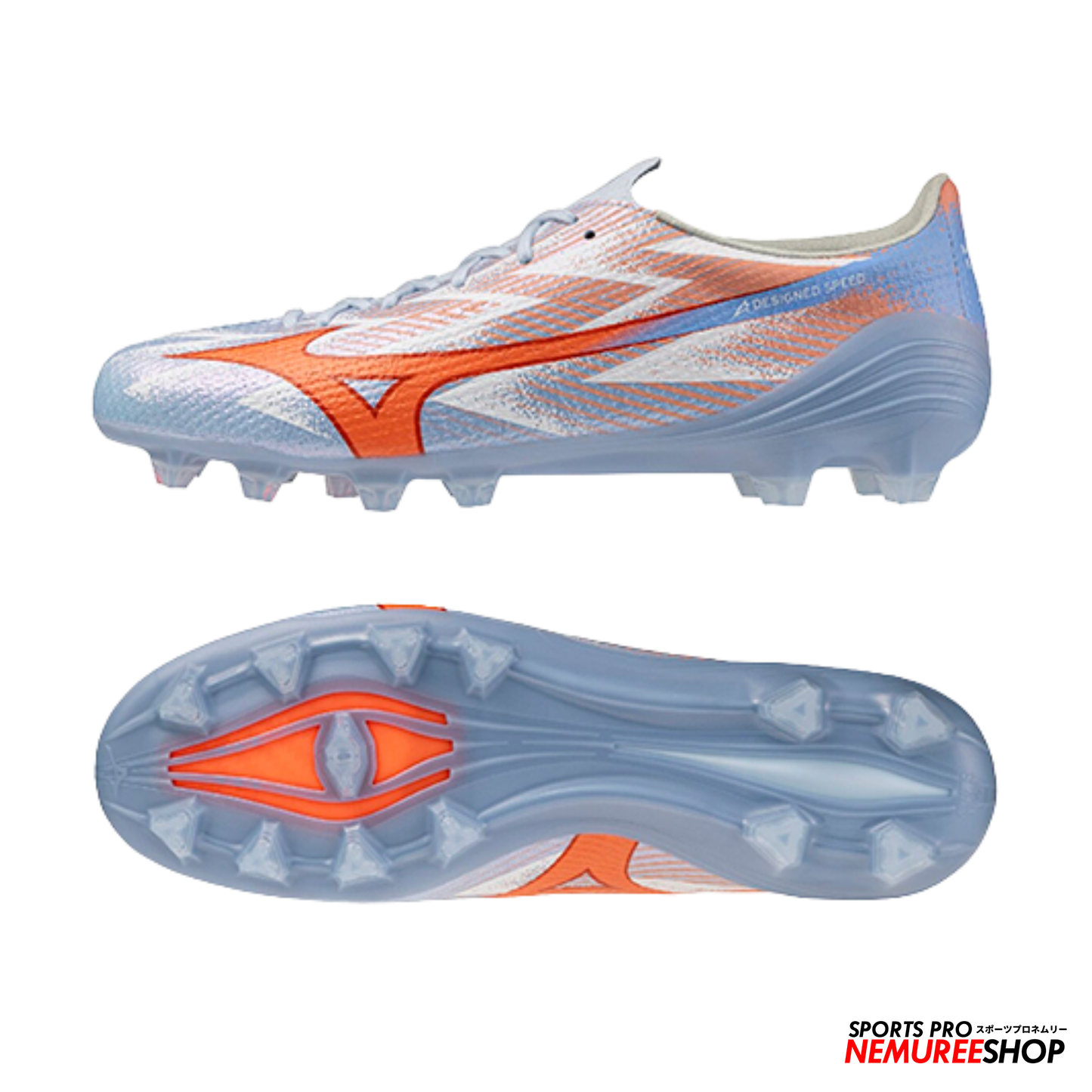 MIZUNO Football Shoes ALPHA 3 ELITE (BLUE FINCH/CORNFLOWER BLUE/LAVA ORANGE)