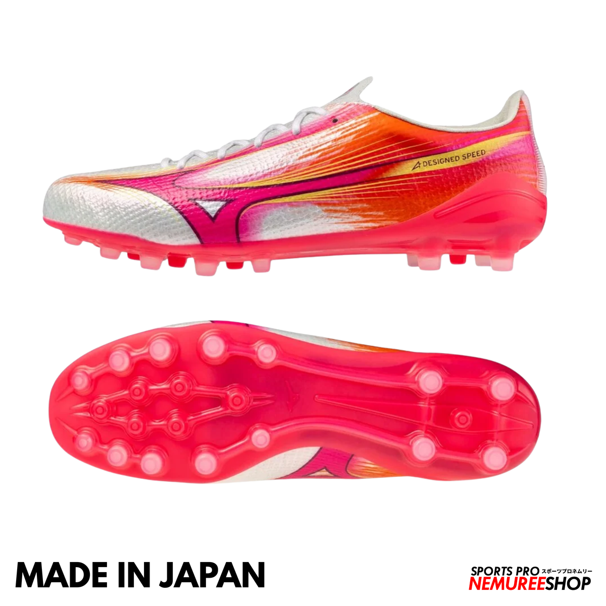 MIZUNO Football Shoes ALPHA 3 JAPAN AG (WHITE/FUCHSIA PURPLE)