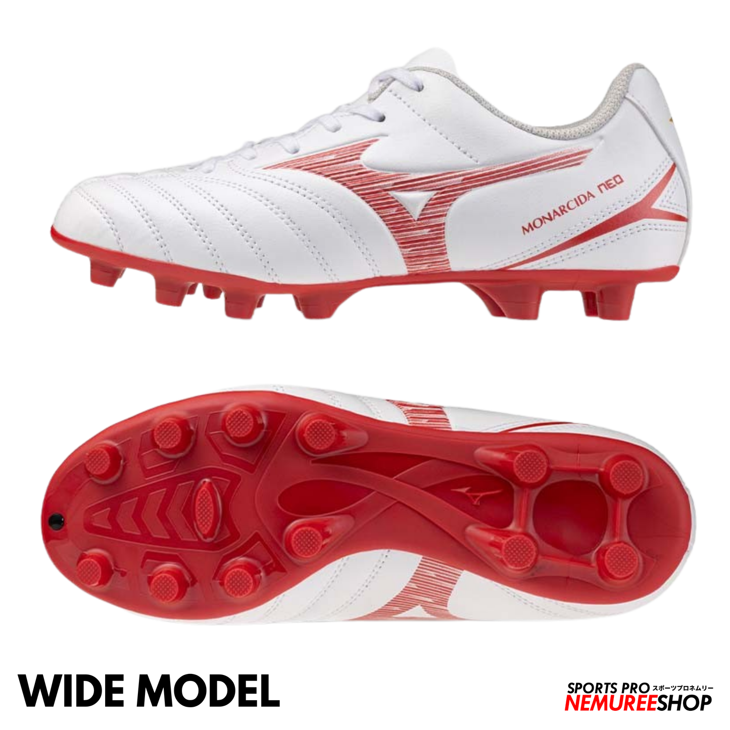 MIZUNO Football Shoes MONARCIDA NEO 3 SELECT WIDE (WHITE/MORELIA 40TH RED)