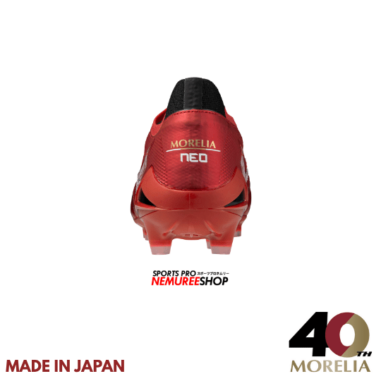 MIZUNO Football Shoes MORELIA NEO 4 BETA JAPAN (MORELIA 40TH RED/WHITE/BLACK) - Nemuree Shop - Online Sports Store