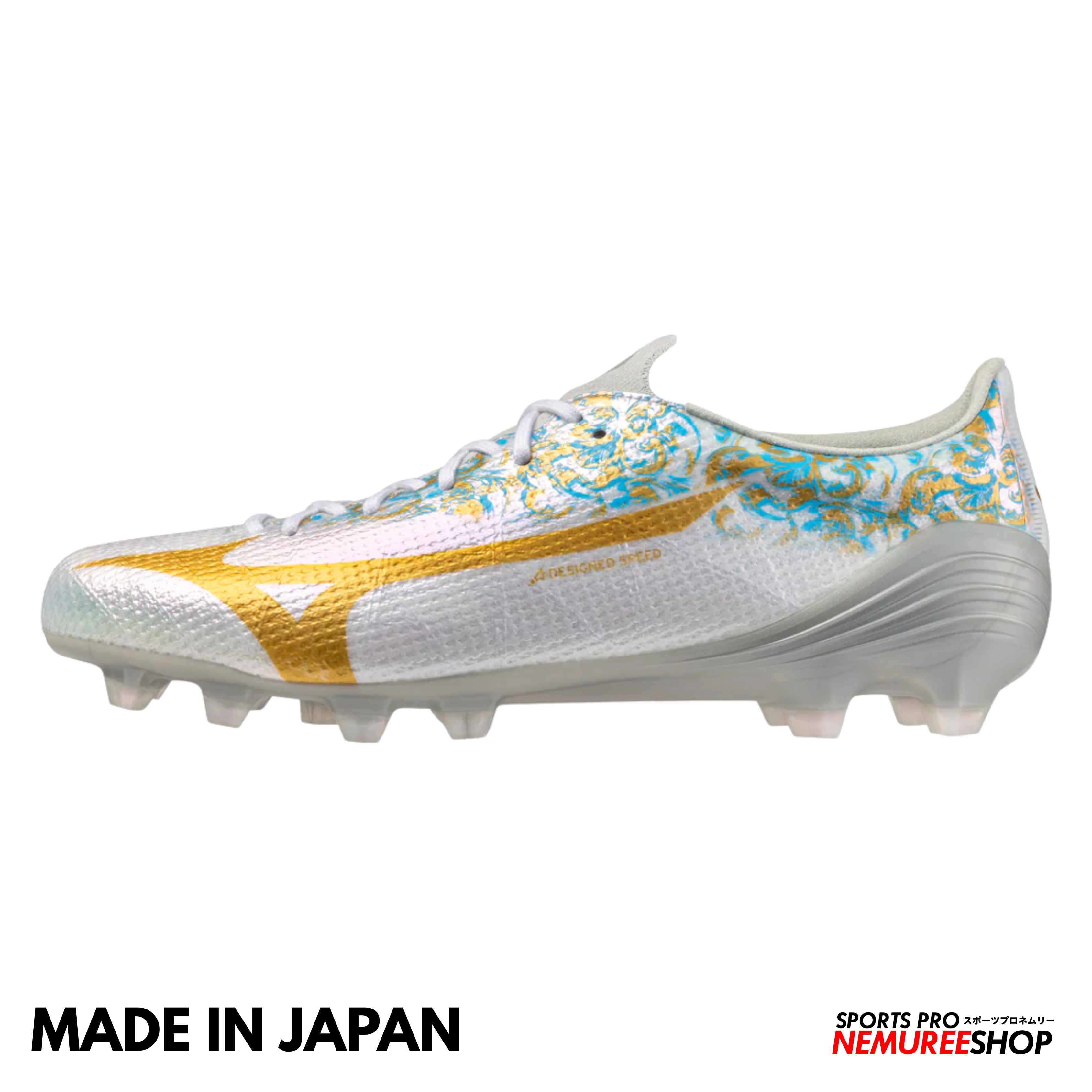 Mizuno サッカーシューズ ホワイト MIZUNO Football Shoes ALPHA 3 JF JAPAN (WHITE/VISUE BLUE