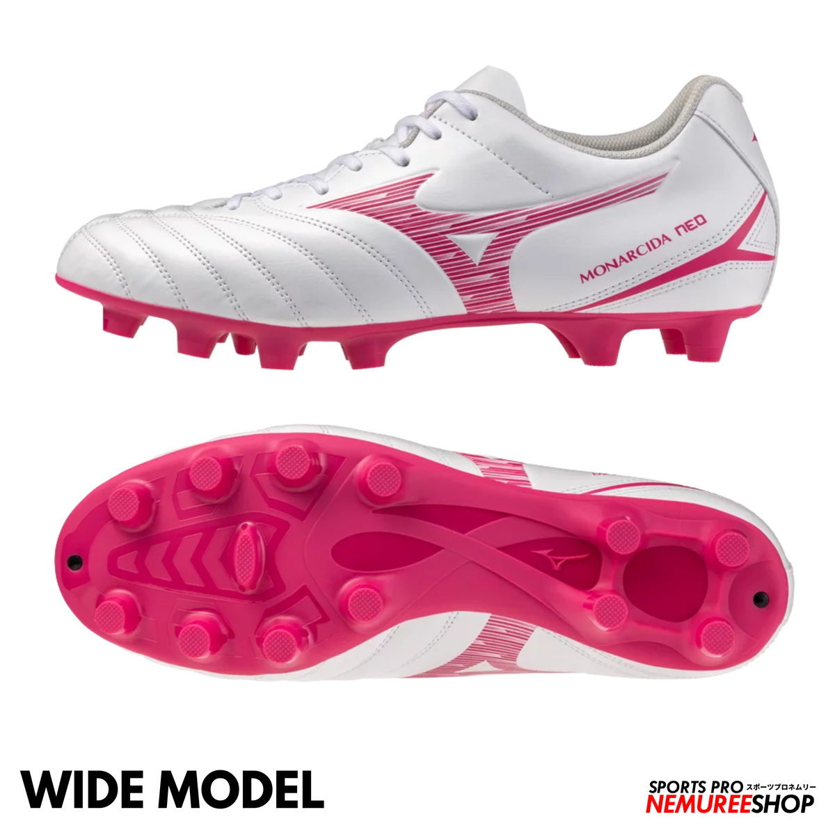 MIZUNO Football Shoes MONARCIDA NEO 3 SELECT WIDE (WHITE/FUCHSIA PURPLE)