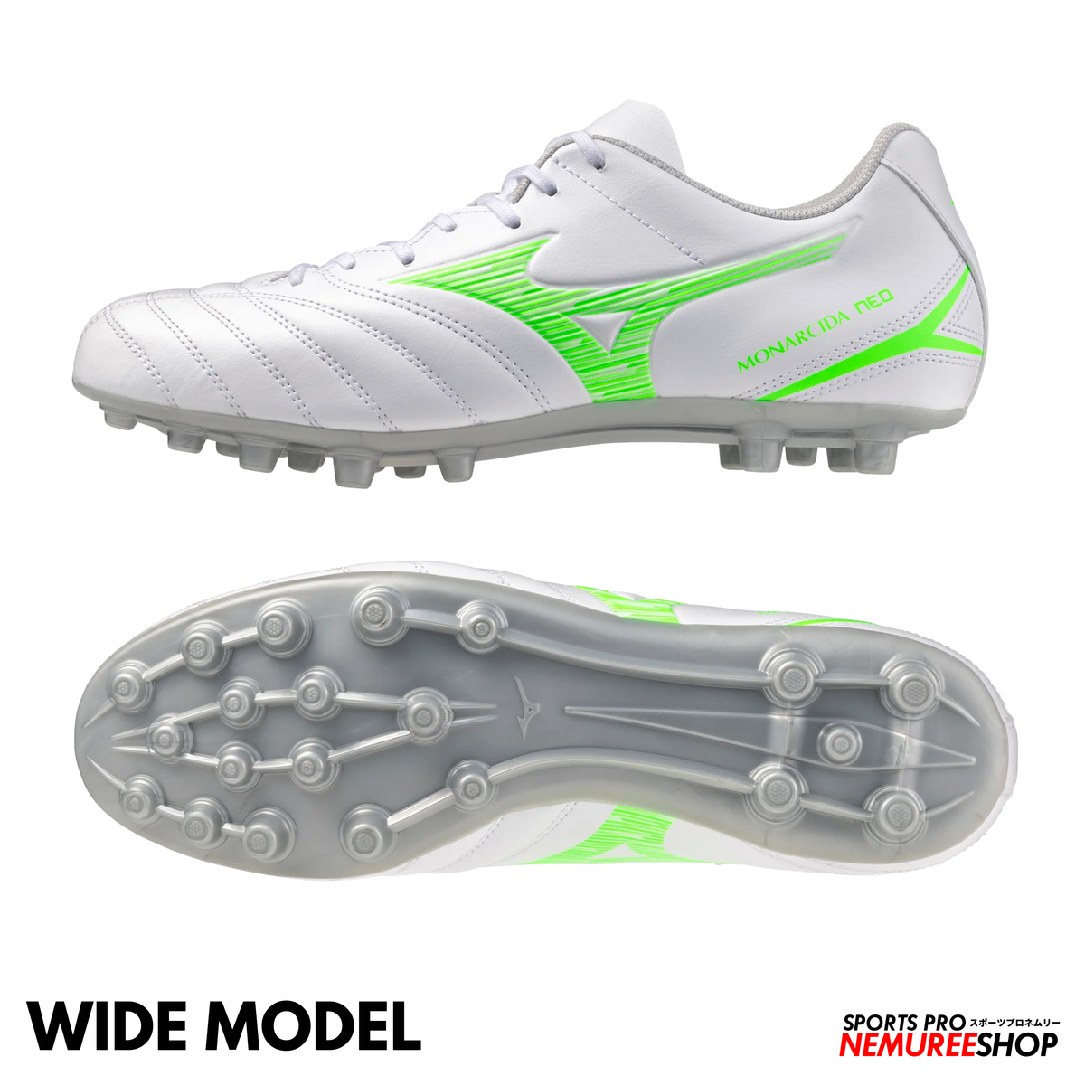 MIZUNO Football Shoes MONARCIDA NEO 3 SELECT AG (WHITE/NEON GREEN)