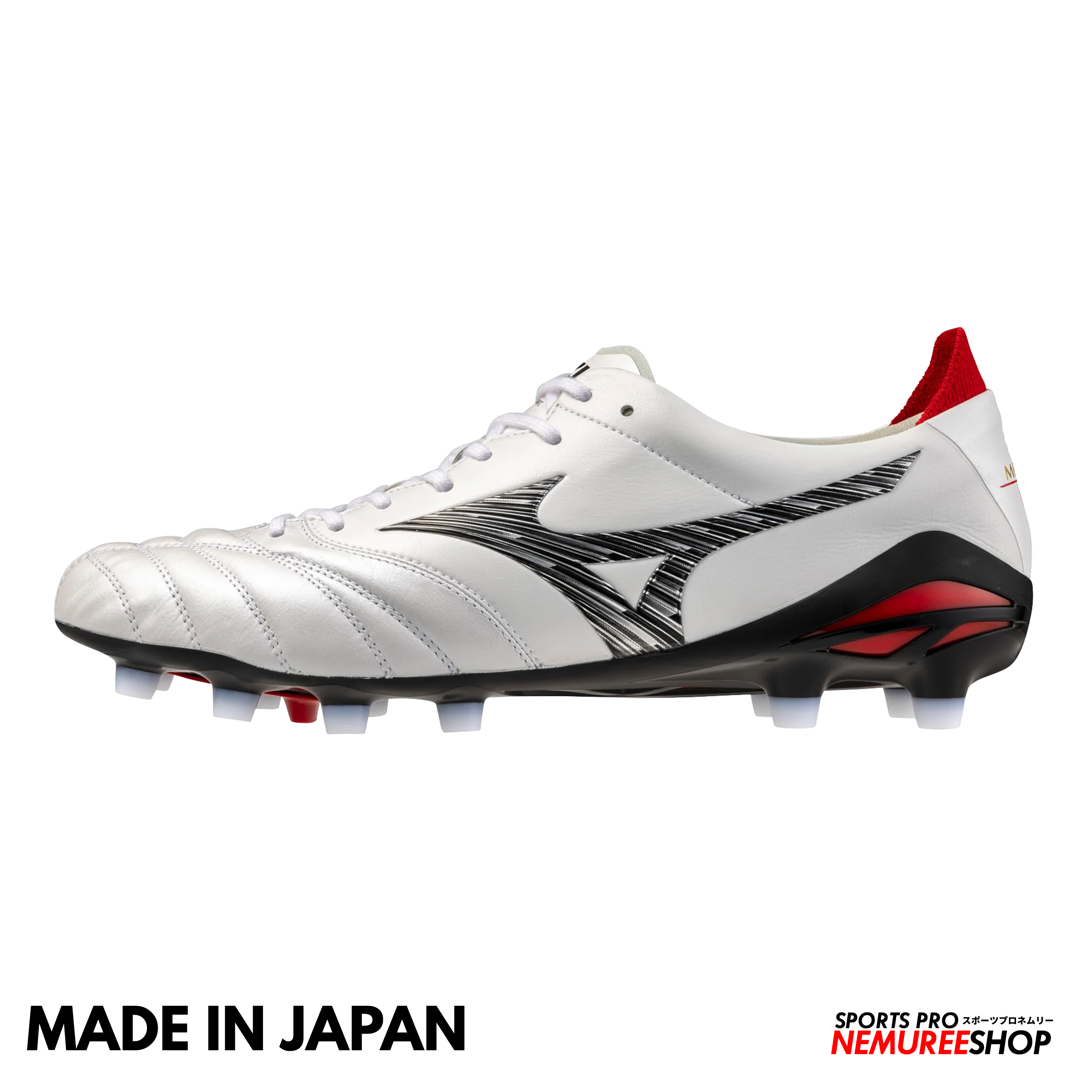Mizuno MORELIA NEO ホワイト/レッド 日本製 MIZUNO Football Shoes MORELIA NEO 5 JAPAN (WHITE/BLACK/CHINESE RED