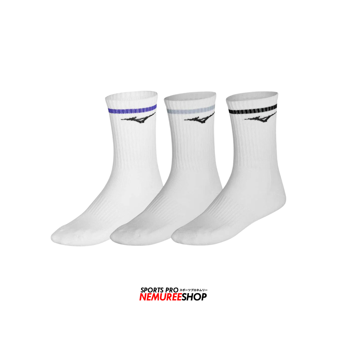 MIZUNO Accessories TRAINING 3P SOCKS (WHITE/ETHER/BELLWETHER) - Nemuree Shop - Online Sports Store