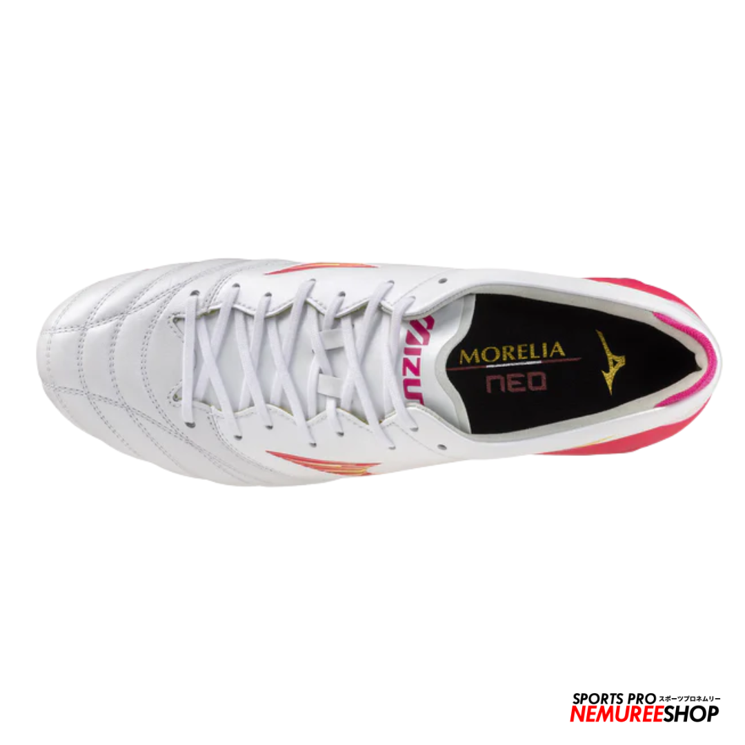 MIZUNO Football Shoes MORELIA NEO 4 ELITE (WHITE/PINK TETRA/FUCHSIA PURPLE) - Nemuree Shop - Online Sports Store