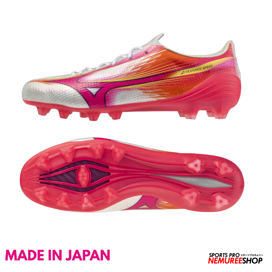 MIZUNO Football Shoes ALPHA 3 JAPAN (WHITE/FUCHSIA PURPLE) - Nemuree Shop - Online Sports Store