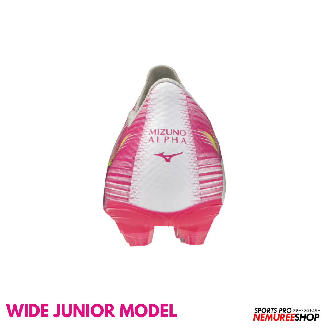 MIZUNO Football Shoes ALPHA 3 SELECT JR WIDE (WHITE/FUCHSIA PURPLE) - Nemuree Shop - Online Sports Store