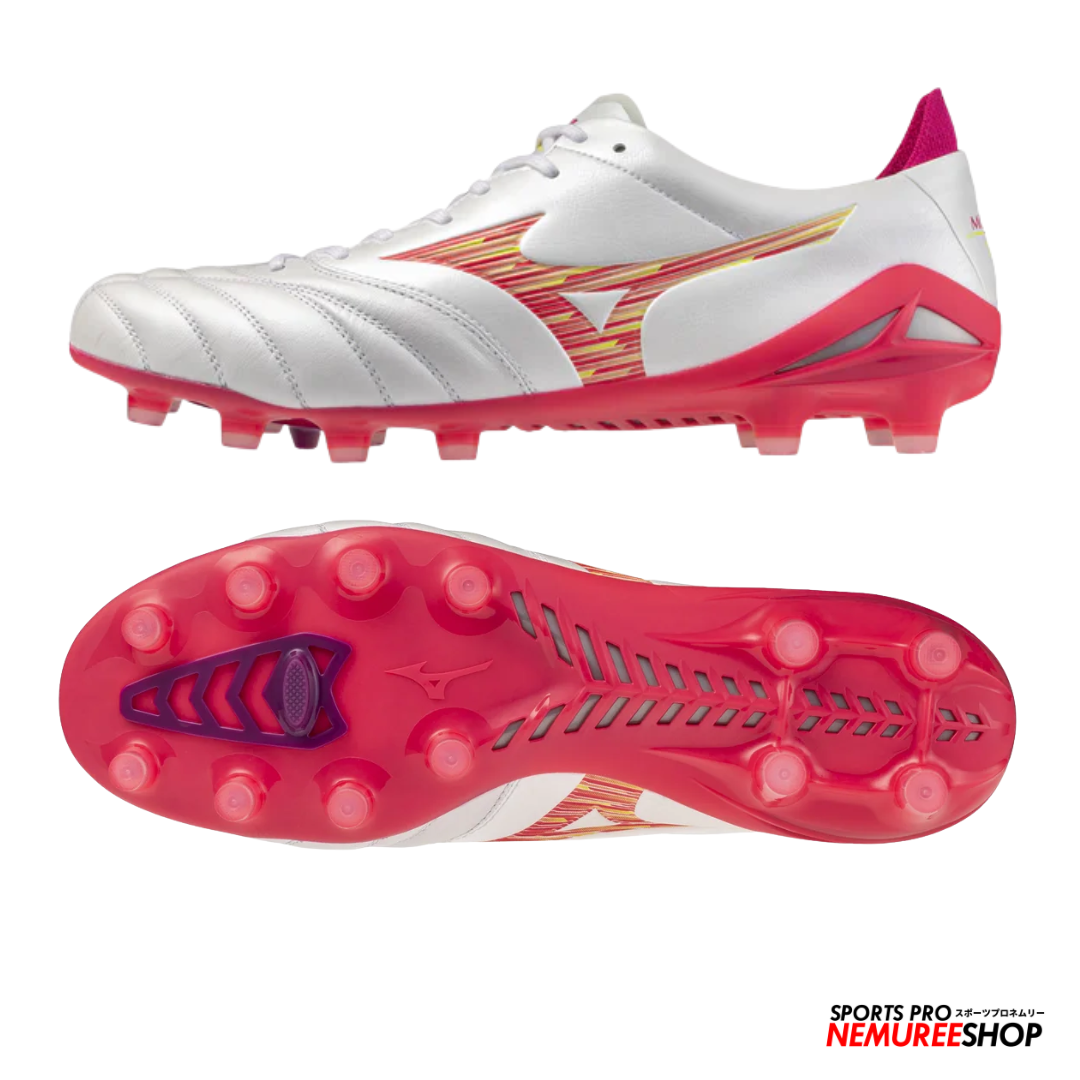 MIZUNO Football Shoes MORELIA NEO 4 ELITE (WHITE/PINK TETRA/FUCHSIA PURPLE) - Nemuree Shop - Online Sports Store