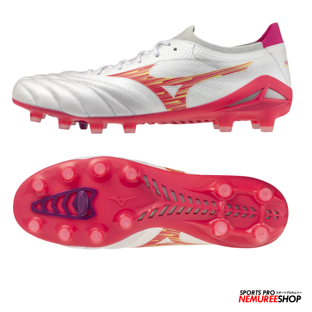 MIZUNO Football Shoes MORELIA NEO 4 BETA ELITE (WHITE/PINK TETRA/FUCHSIA PURPLE) - Nemuree Shop - Online Sports Store