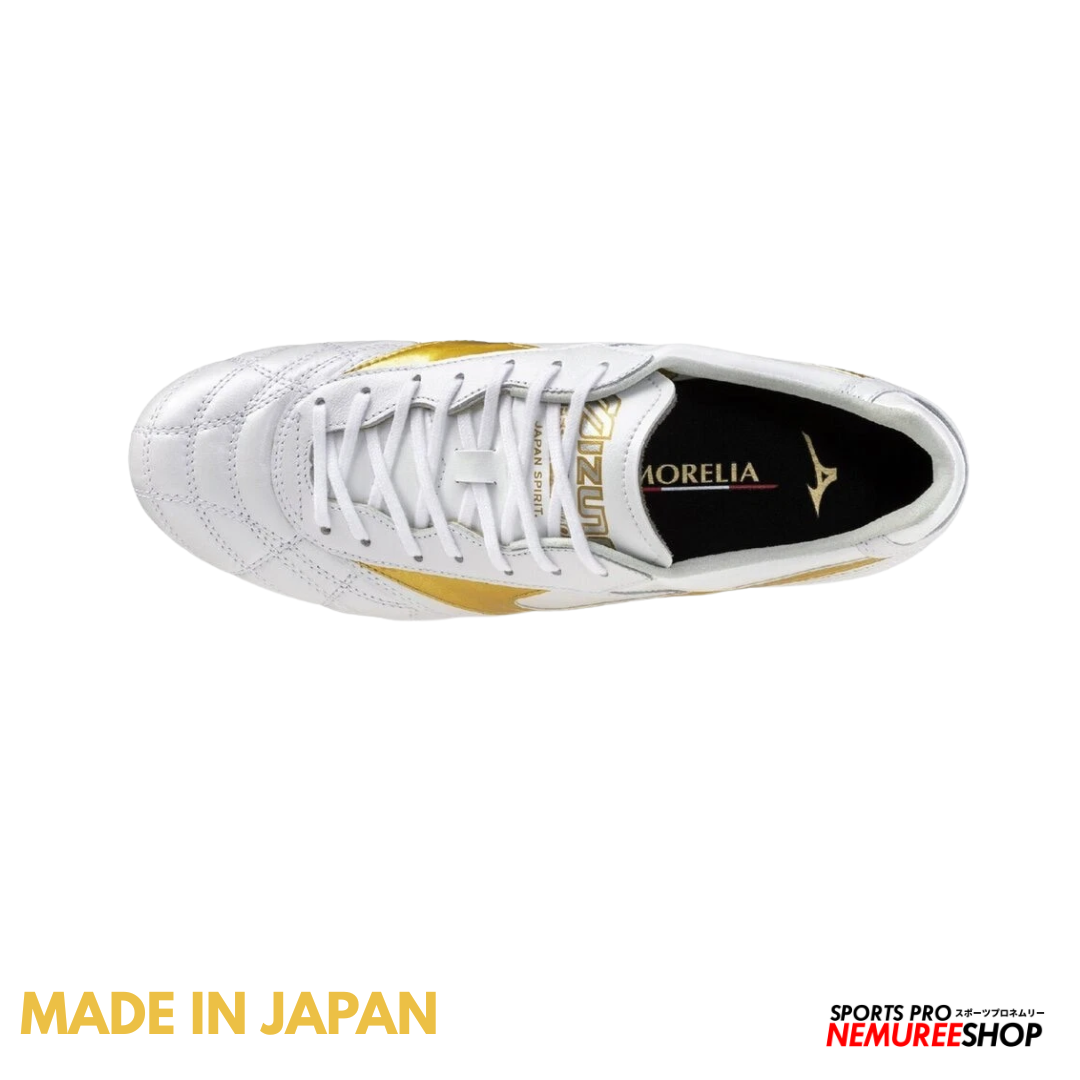 MIZUNO Soccer Shoes MORELIA 2 JAPAN AG  (WHITE/GOLD)