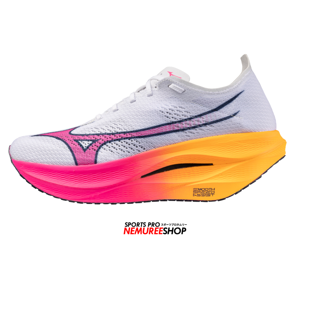 MIZUNO Running Shoes WAVE REBELLION PRO 3 (WHITE / PINK TETRA / TANG ORANGE) - Nemuree Shop - Online Sports Store