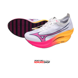 MIZUNO Running Shoes WAVE REBELLION PRO 3 (WHITE / PINK TETRA / TANG ORANGE)