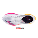 MIZUNO Running Shoes WAVE REBELLION PRO 3 (WHITE / PINK TETRA / TANG ORANGE)