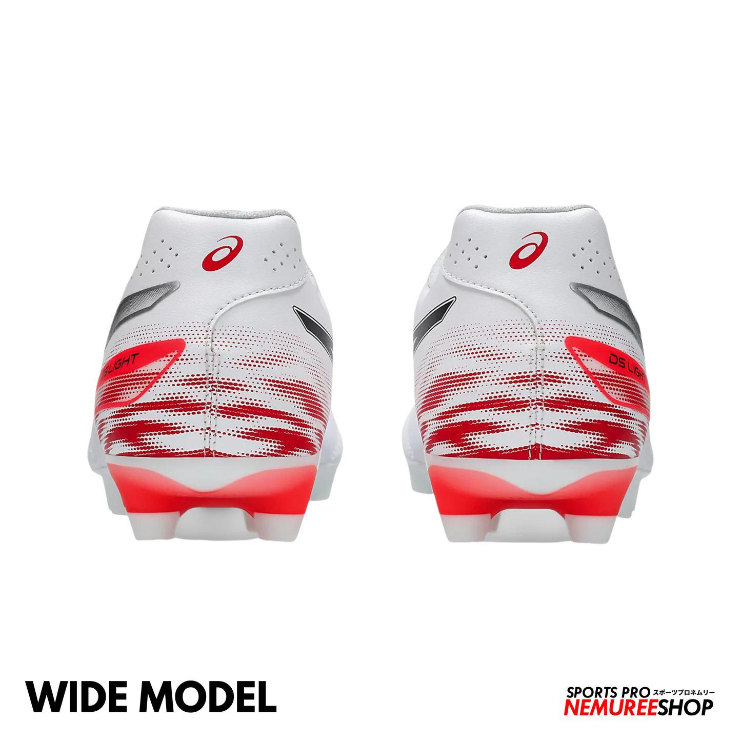 ASICS Football Shoes DS LIGHT ADVANCE WIDE (WHITE/FLASH RED)