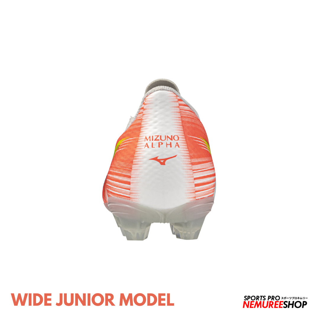 MIZUNO Football Shoes ALPHA 3 SELECT JR WIDE (WHITE/LAVA ORANGE/EVENING PRIMROSE)