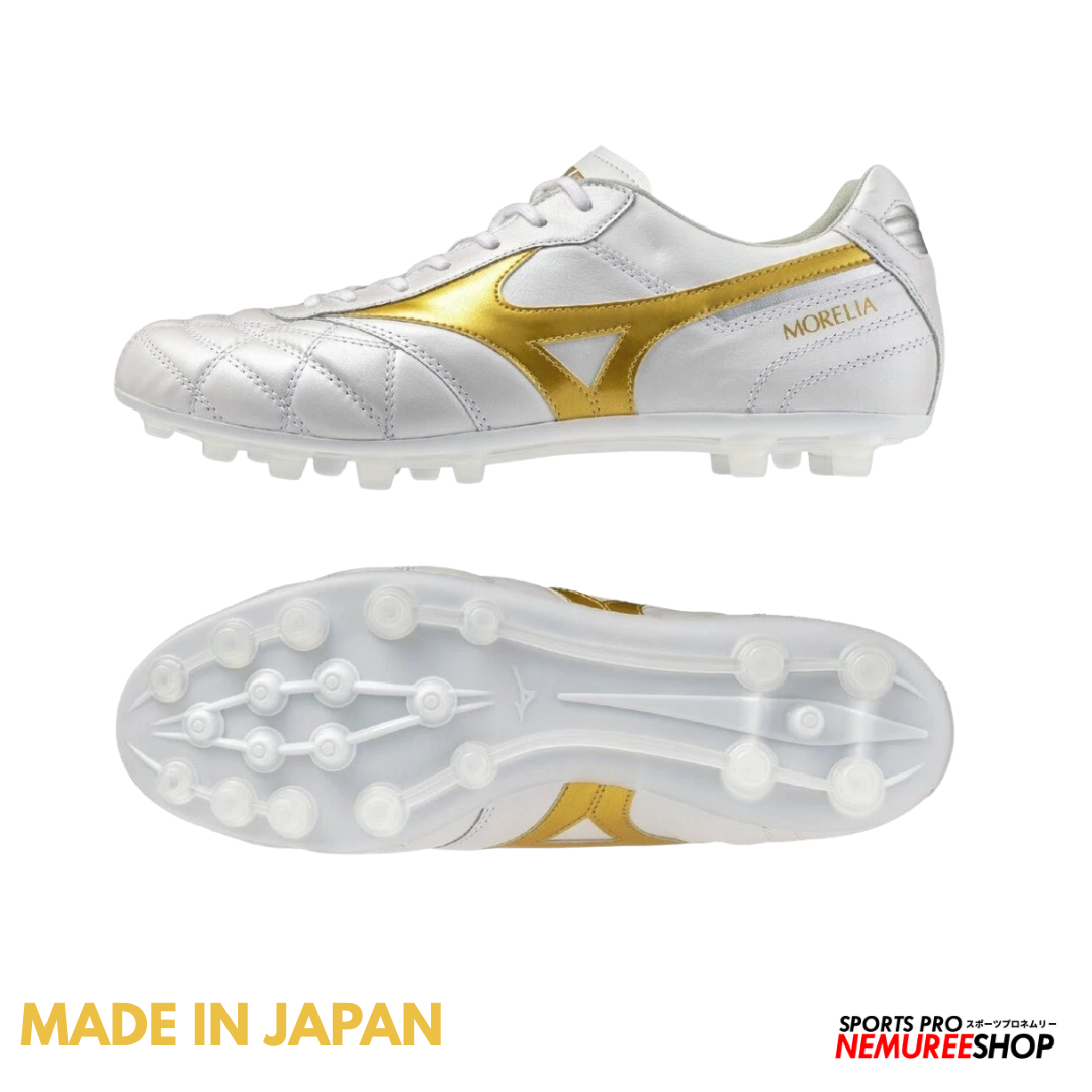 MIZUNO Soccer Shoes MORELIA 2 JAPAN AG  (WHITE/GOLD)