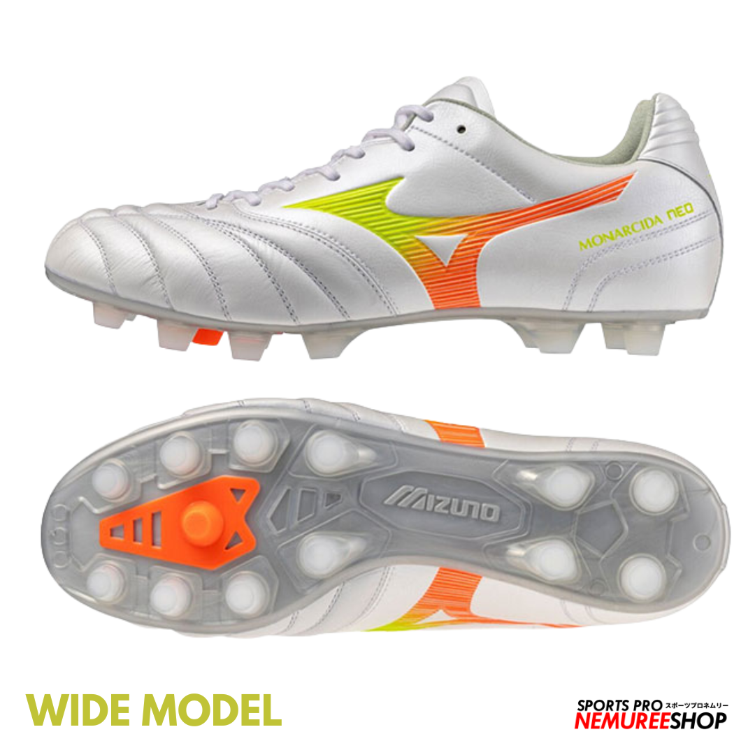 MIZUNO Football Shoes MONARCIDA NEO 3 WIDE ELITE (WHITE / EVENING PRIMROSE / LAVA ORANGE)