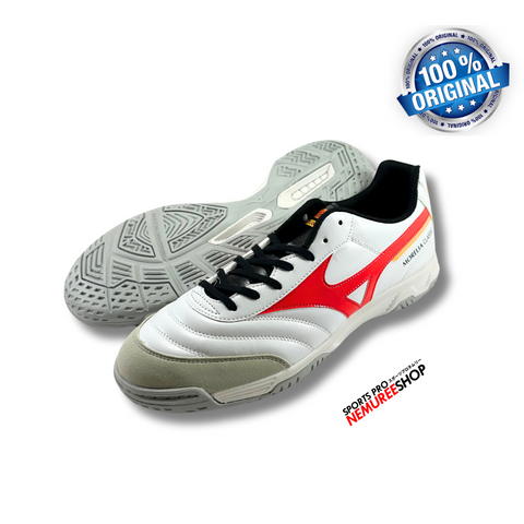 MIZUNO Futsal Shoes MORELIA SALA CLASSIC IN (WHITE/RADIANT RED) - Nemuree Shop - Online Sports Store
