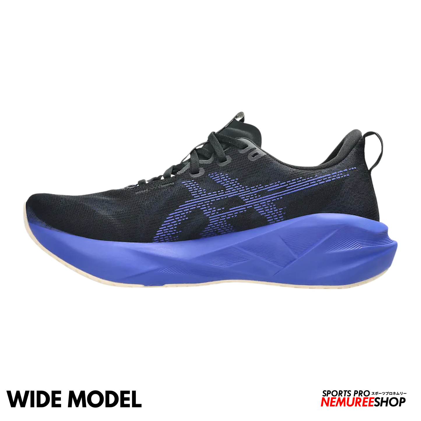 ASICS Running Shoes NOVABLAST 5 WIDE (BLACK/COBALT BURST) - Nemuree Shop - Online Sports Store