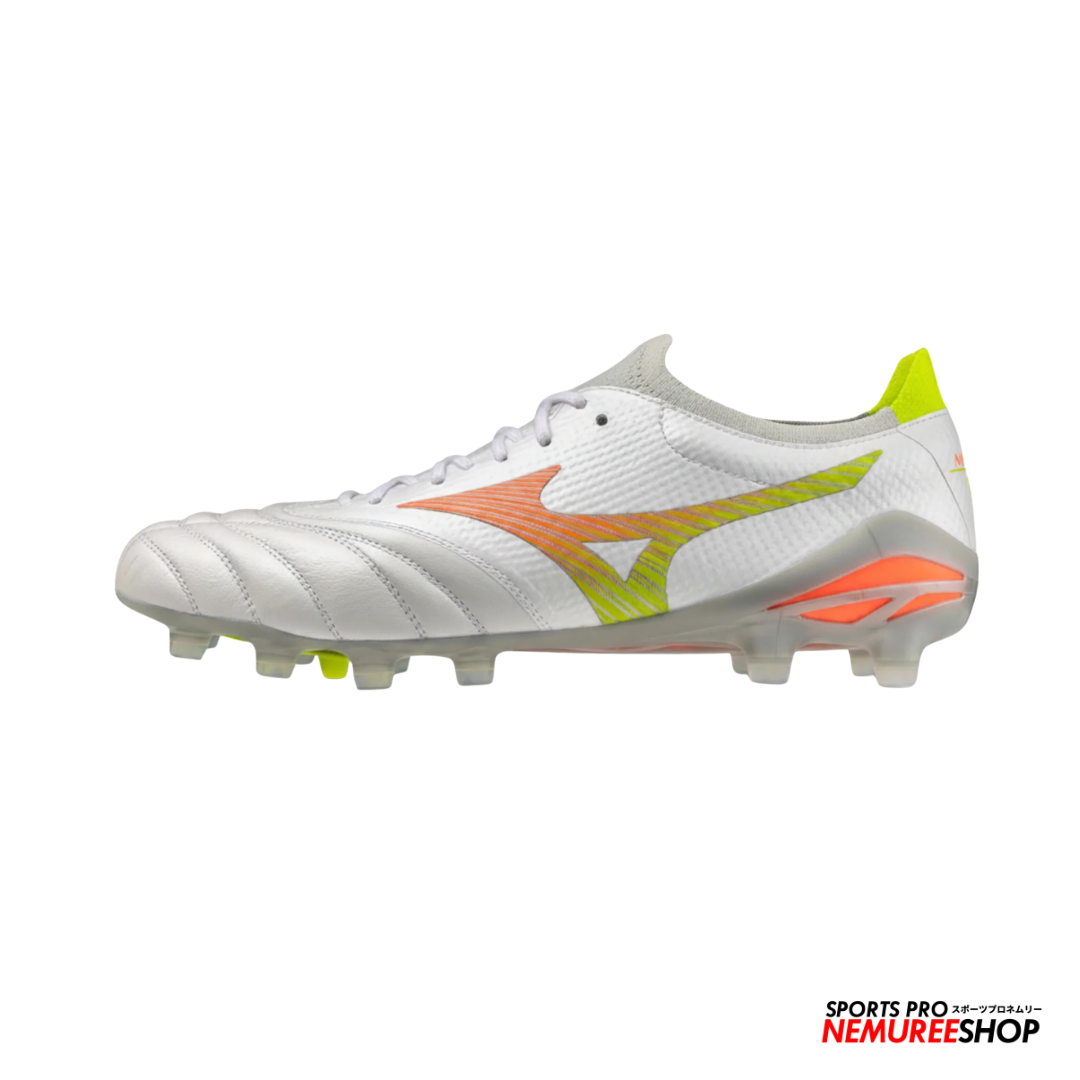 MIZUNO Football Shoes MORELIA NEO 5 BETA ELITE (WHITE / LAVA ORANGE / EVENING PRIMROSE)