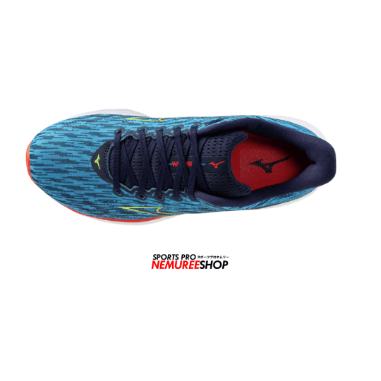 MIZUNO Running Shoes WAVE RIDER 28 (BLUE PACE/GREEN GECKO/MIZUNO IGNITION RED) - Nemuree Shop - Online Sports Store