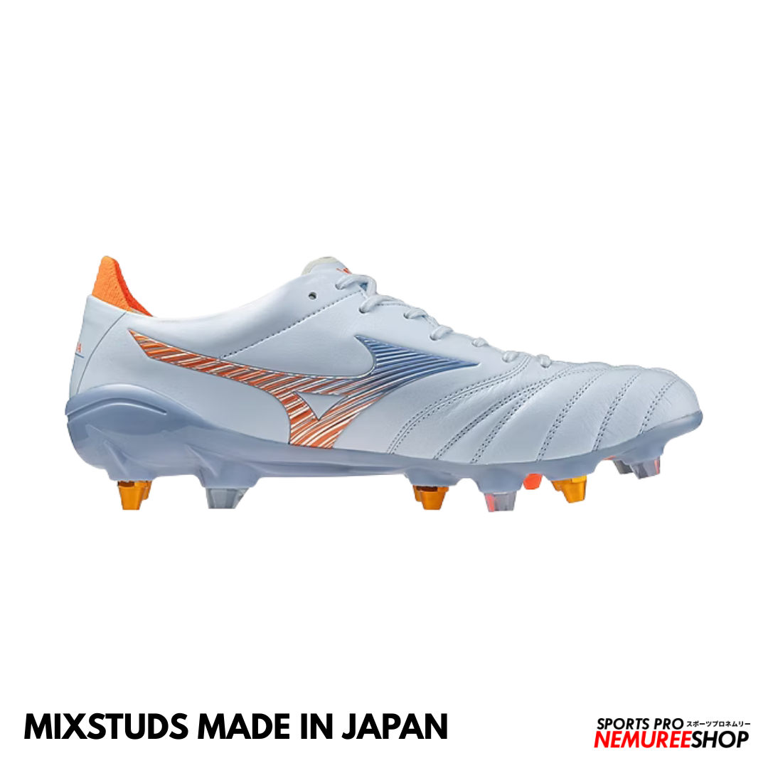 MIZUNO Football Shoes MORELIA NEO 5 JAPAN MIX (BLUE FINCH/CORNFLOWER BLUE/LAVA ORANGE)