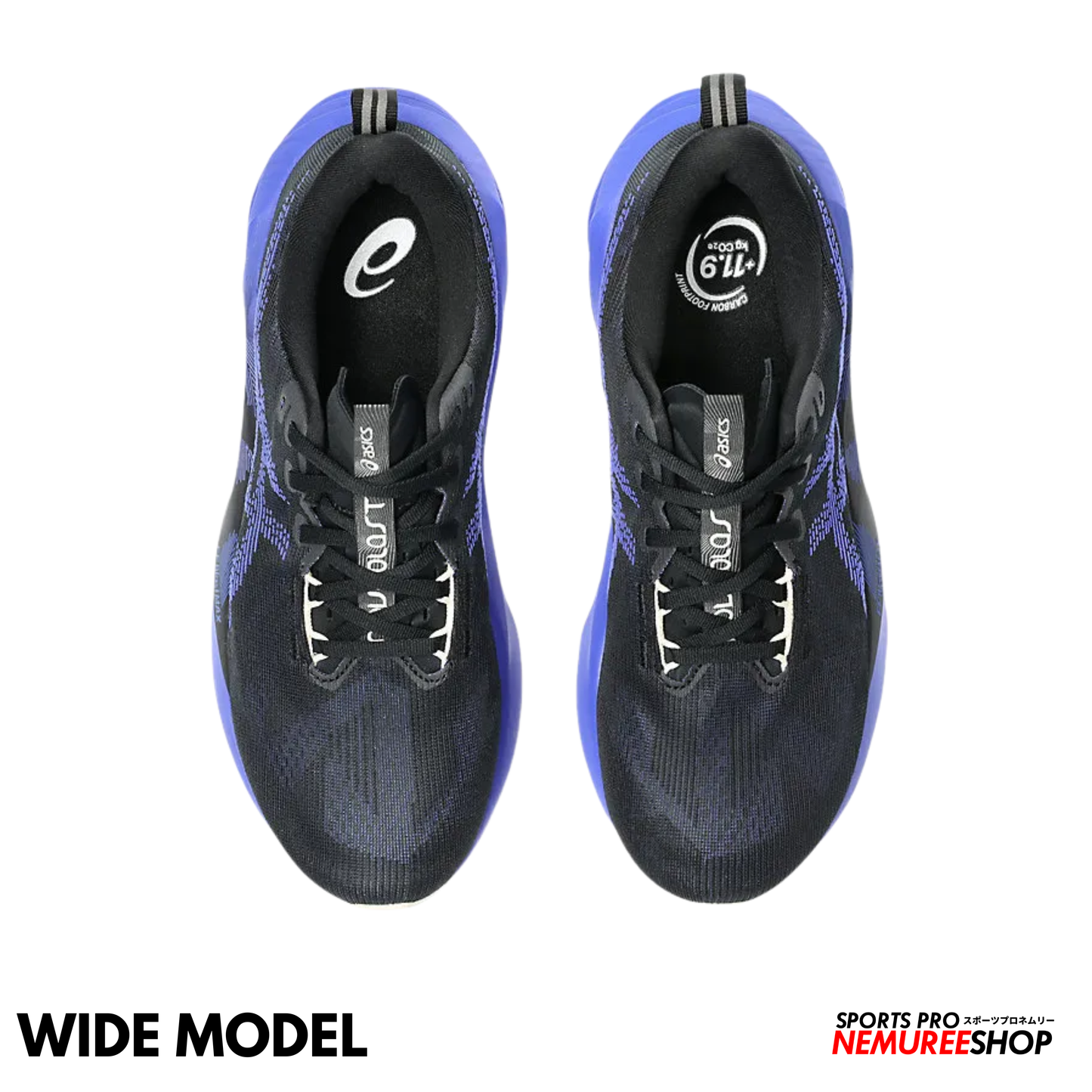 ASICS Running Shoes NOVABLAST 5 WIDE (BLACK/COBALT BURST) - Nemuree Shop - Online Sports Store
