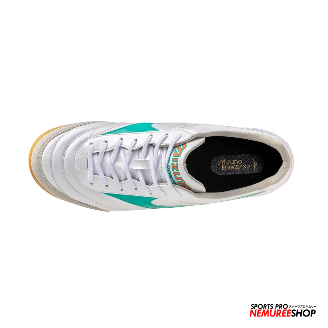 MIZUNO Futsal Shoes MORELIA SALA ELITE IN (WHITE / ARCADIA / LAVA ORANGE)