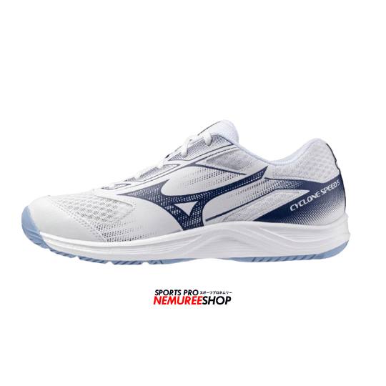 MIZUNO Volleyball Shoes CYCLONE SPEED 5 (WHITE/BELLWETHER BLUE/BEL AIR BLUE) - Nemuree Shop - Online Sports Store
