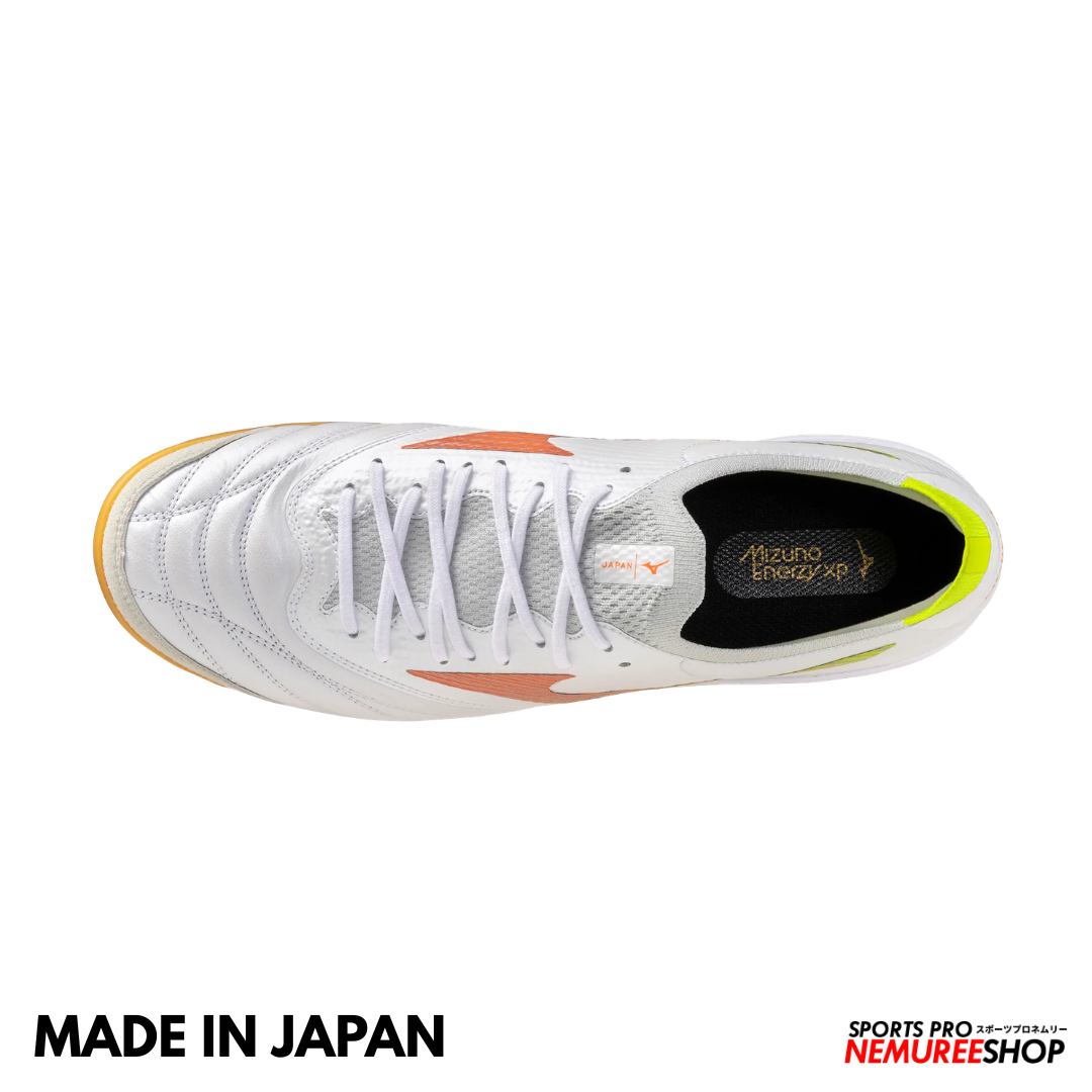 MIZUNO Futsal Shoes MORELIA NEO SALA BETA JAPAN IN (WHITE/LAVA ORANGE/EVENING PRIMROSE)
