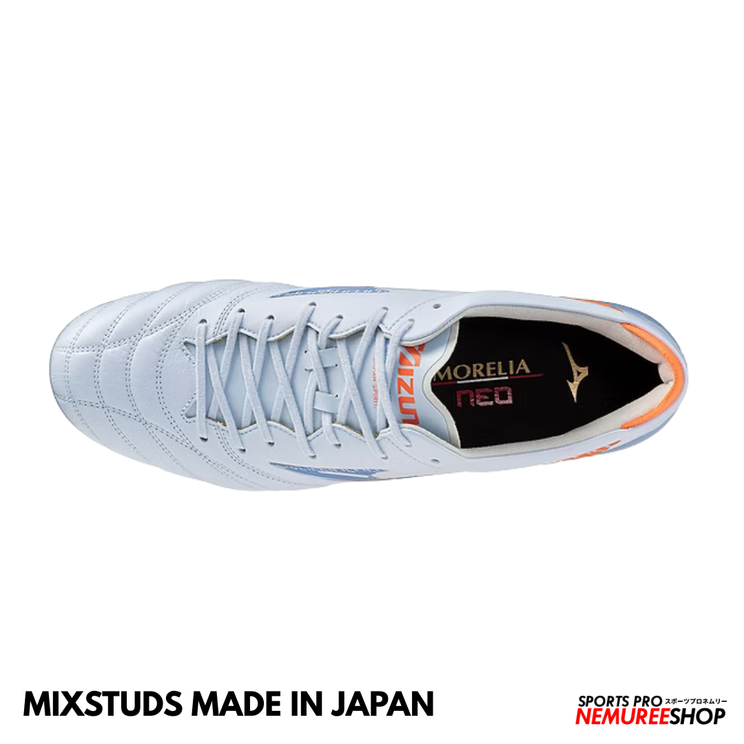 MIZUNO Football Shoes MORELIA NEO 5 JAPAN MIX (BLUE FINCH/CORNFLOWER BLUE/LAVA ORANGE)