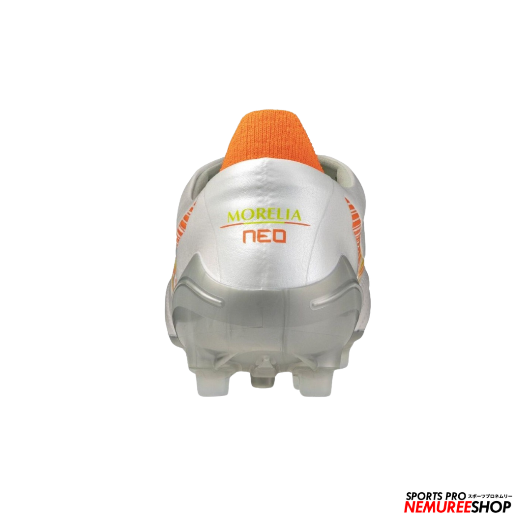 MIZUNO Football Shoes MORELIA NEO 5 ELITE AG (WHITE / LAVA ORANGE / EVENING PRIMROSE)